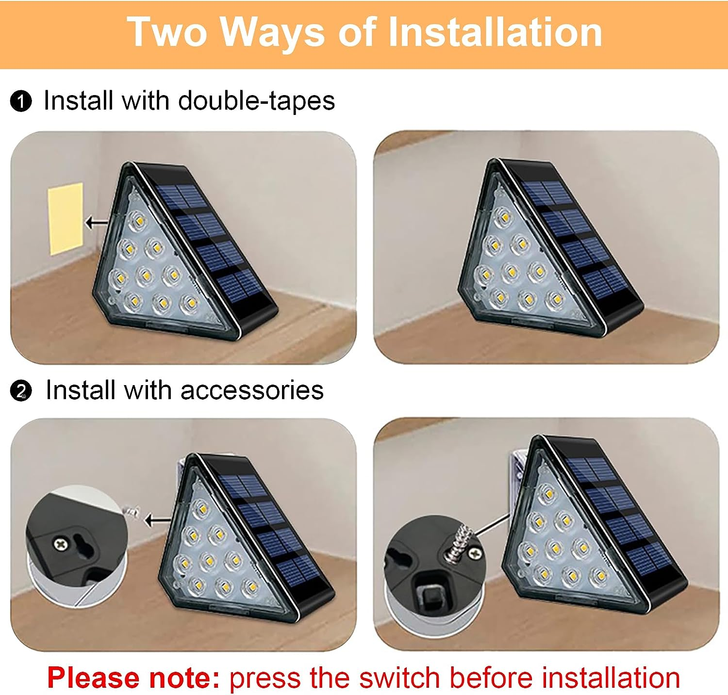 Solar Stair Lights, Dusk to Dawn Step Lights, IP67 Waterproof Outdoor Deck Lights Decoration Lights for Yard, Patio, Garden, Walkways, Front Door, Pathway, Driveway (Warmwhite 6 Pack) image number 4