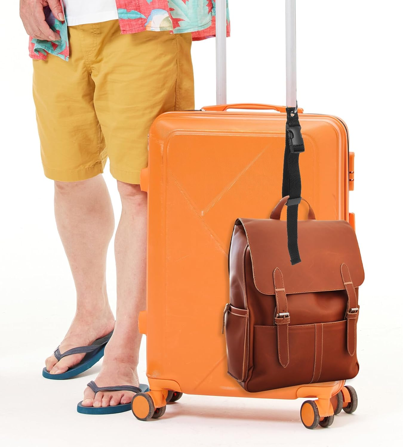 MOBUTOFU 4Pcs Travel Luggage Buckle Straps with Snap Clasp for Backpack Replacement Outdoor Packing Belt for Hiking Camping Suitcase Security and Easy Carrying image number 1