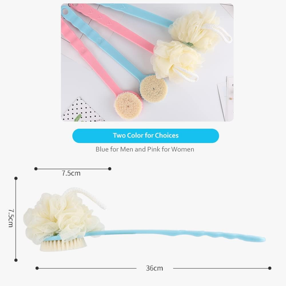 IFAN&trade; Back Scrubber for Shower Bath Brush Body Bath Back Scrubber&Bomb 2-Side Dual-Purpose Shower Pouf (Blue) image number 4