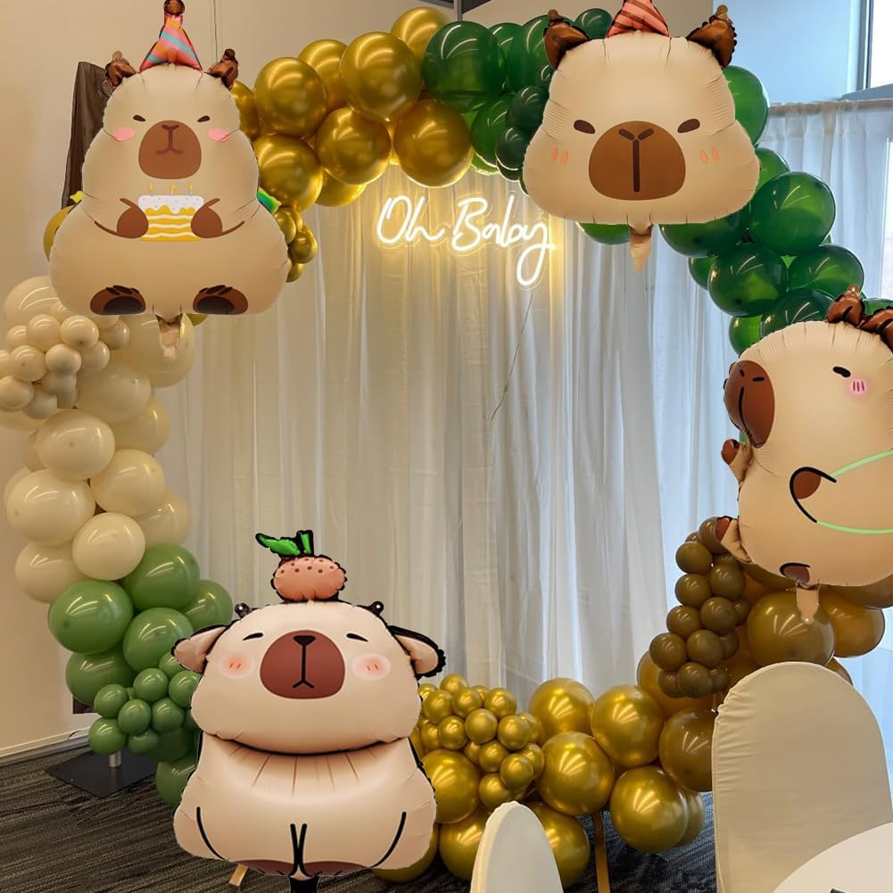 Kapybara Balloons, Large Birthday Balloons, Animal Helium Balloon, Foil Balloon for Children'S Birthday Party, Baby Shower, Pack of 8 image number 1