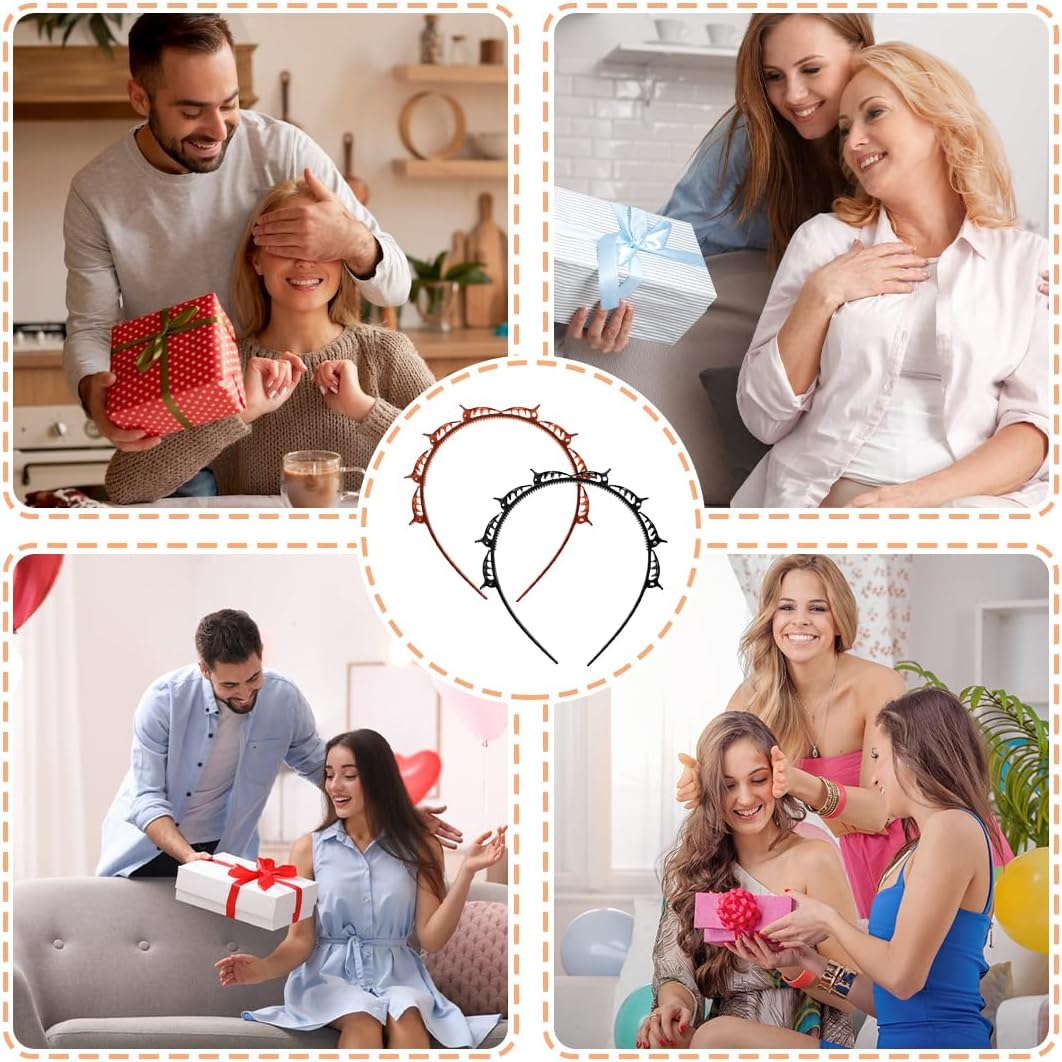 GGUFAY - 2 Headbands with Clips - Black and Brown - Multifunctional for Sports, Make-Up, Leisure and Everyday Use - Ideal for Frontal Hair and Princesses - Hairstyles image number 4