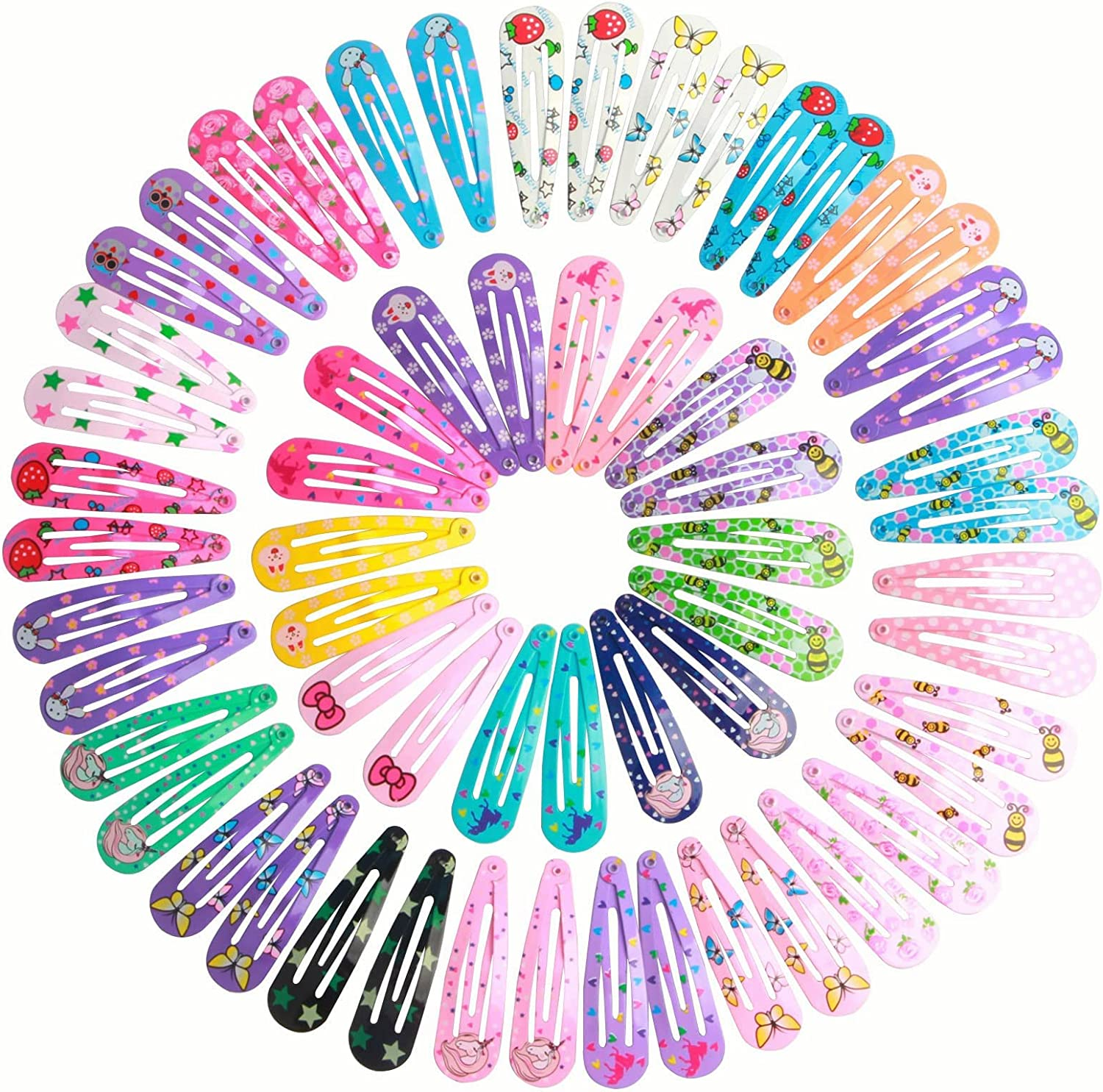 Girls Hair Clips, Metal Snap Hair Clips, 100 Pcs Non-Slip Metal Barrettes for Girls Teens Women, Mixed Colours image number 3