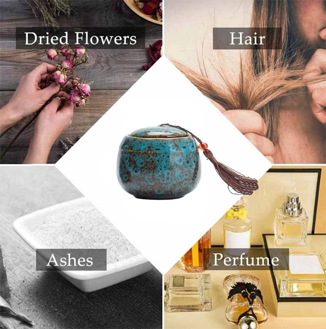 Small Urns for Human Ashes Adult Mini,Personal Funeral for Pet or Human Ashes,Adult Funeral Urn,Ceramics Ashes Keepsake with Card Box- Fits a Small Amount of Cremated Remains image number 1
