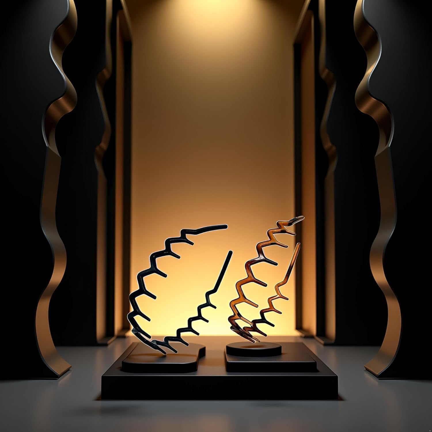 Zigzag Headband with Teeth for Women and Girls, Wavy Comb Plastic Zigzag Black Plastic Tooth Hair Accessories 2 Pack image number 3