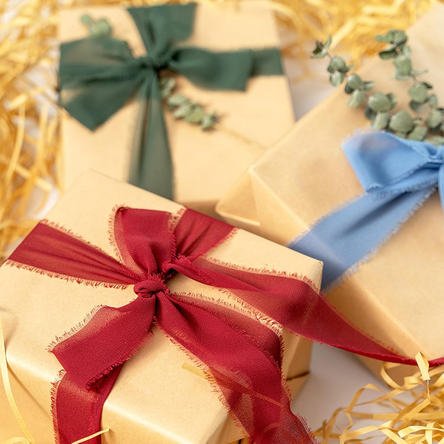 Chiffon Ribbon Decoration Handmade Wide Ribbon for Gift Wrapping for Wedding Birthday Valentine'S Day Party Decoration and Crafts DIY Projects,1.5 Inch X 7 Yd,Terracotta