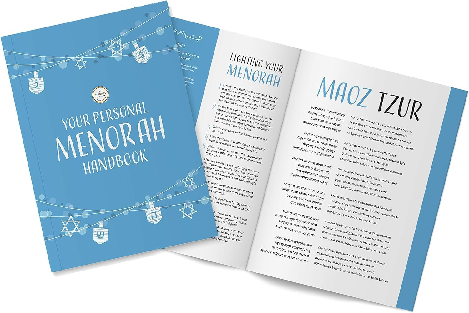 Complete Chanukah Menorah Set -1 Classic Menorah 45 Multicolored Candles - 4 Painted Wood Dreidels - 3 Mesh Bags of Belgian Chocolate Coins Gelt. - 12 Page Chanukah Guide - All Packed in a Gift Box image number 2