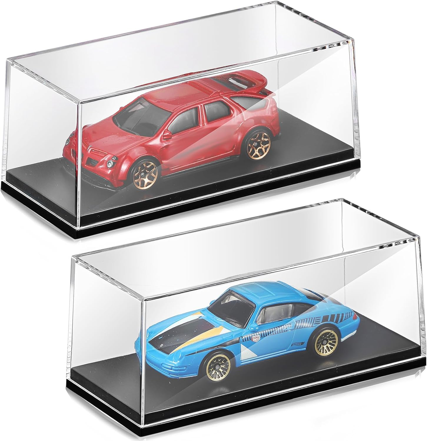Singhoow 4 Pcs Clear Acrylic Display Case Storage 4.17 X 1.81 X 1.81 Inches Fit for 1/64 Scale Vehicles Toy Model Cars Display Case Storage Collectors