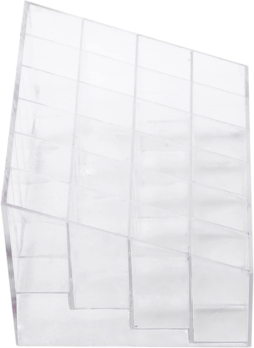 24-Grid Transparent Lipstick Nail Polish Holder Stand, Premium Plastic Makeup Storage Box with Trapezoid Design for Home, Cosmetics Store image number 2