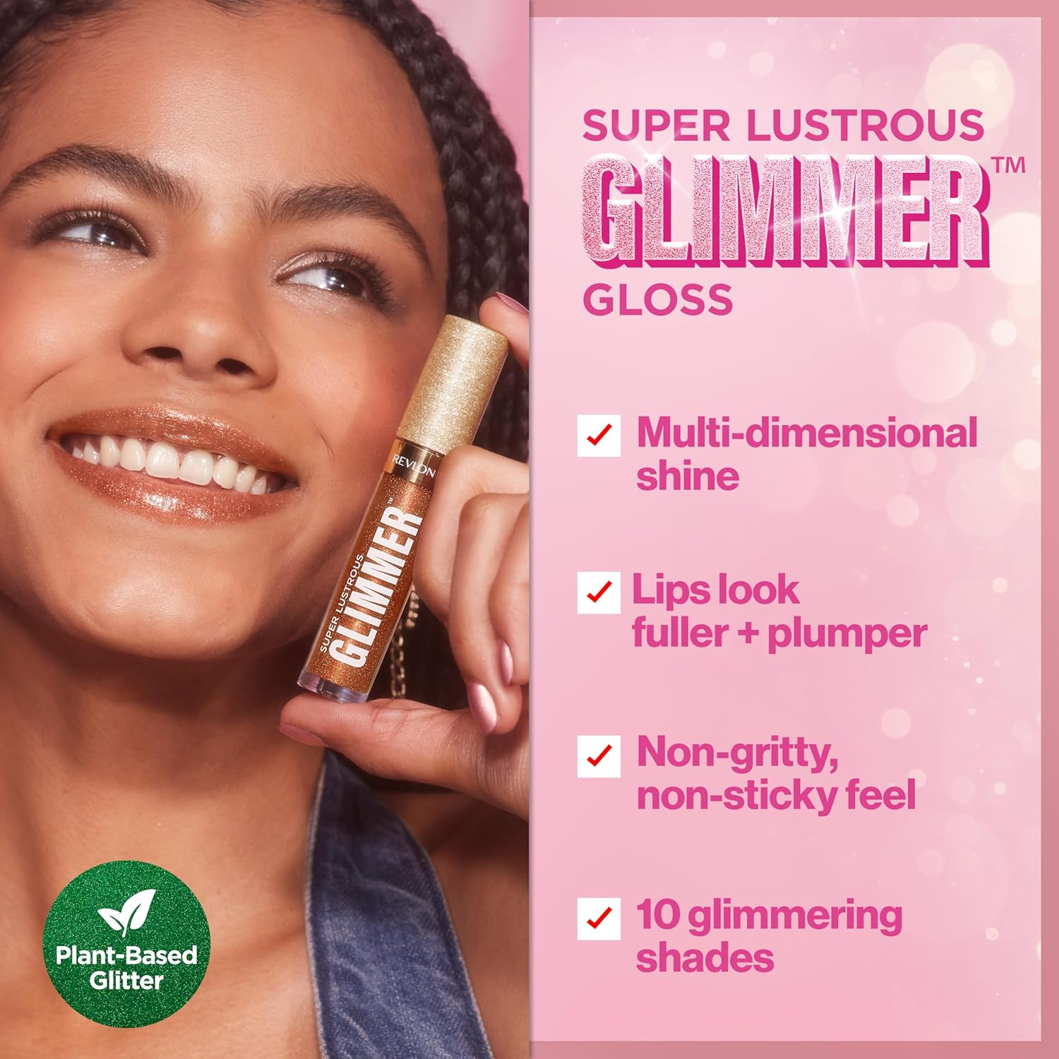 Revlon Super Lustrous Glimmer&trade; Gloss Glazed Almond image number 3