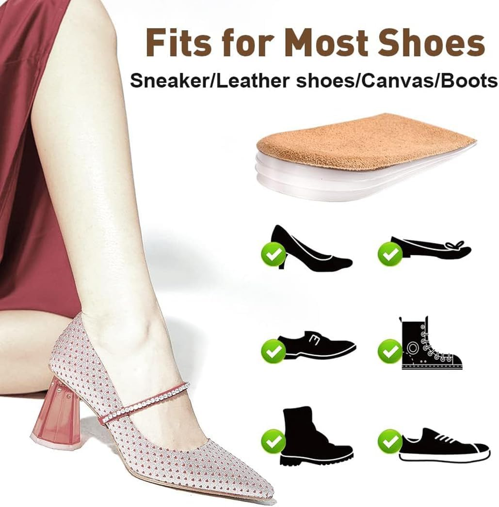 Adjustable Orthopedic Heel Lift Inserts, 1/4" to 1" Gel Shoe Heels Inserts for Leg Length Discrepancies. Upgrade and Widen Height Increase Insole (M) image number 1