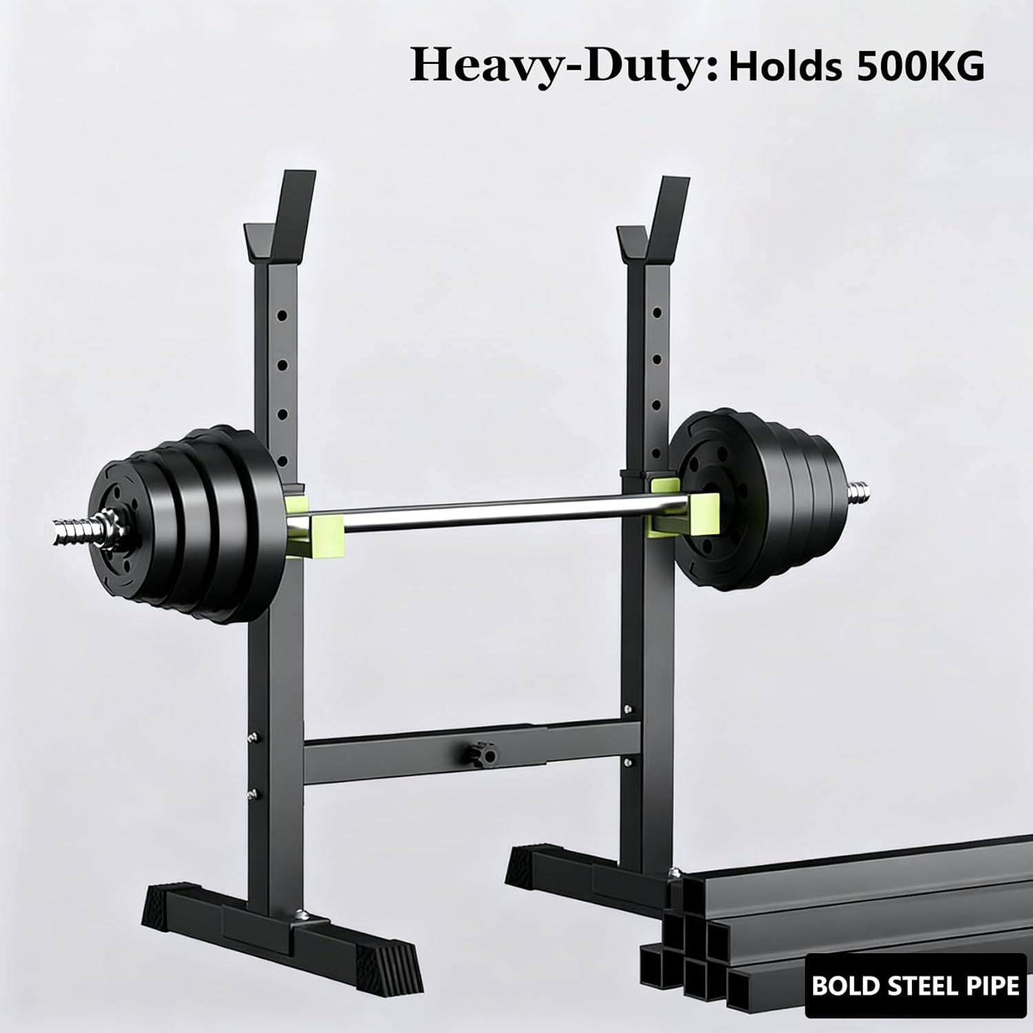 Adjustable Squat Power Rack, Bench Press Rack, Barbell Stand for Home Gym Strength Training Fitness Workout, 230Kg Max Load image number 1