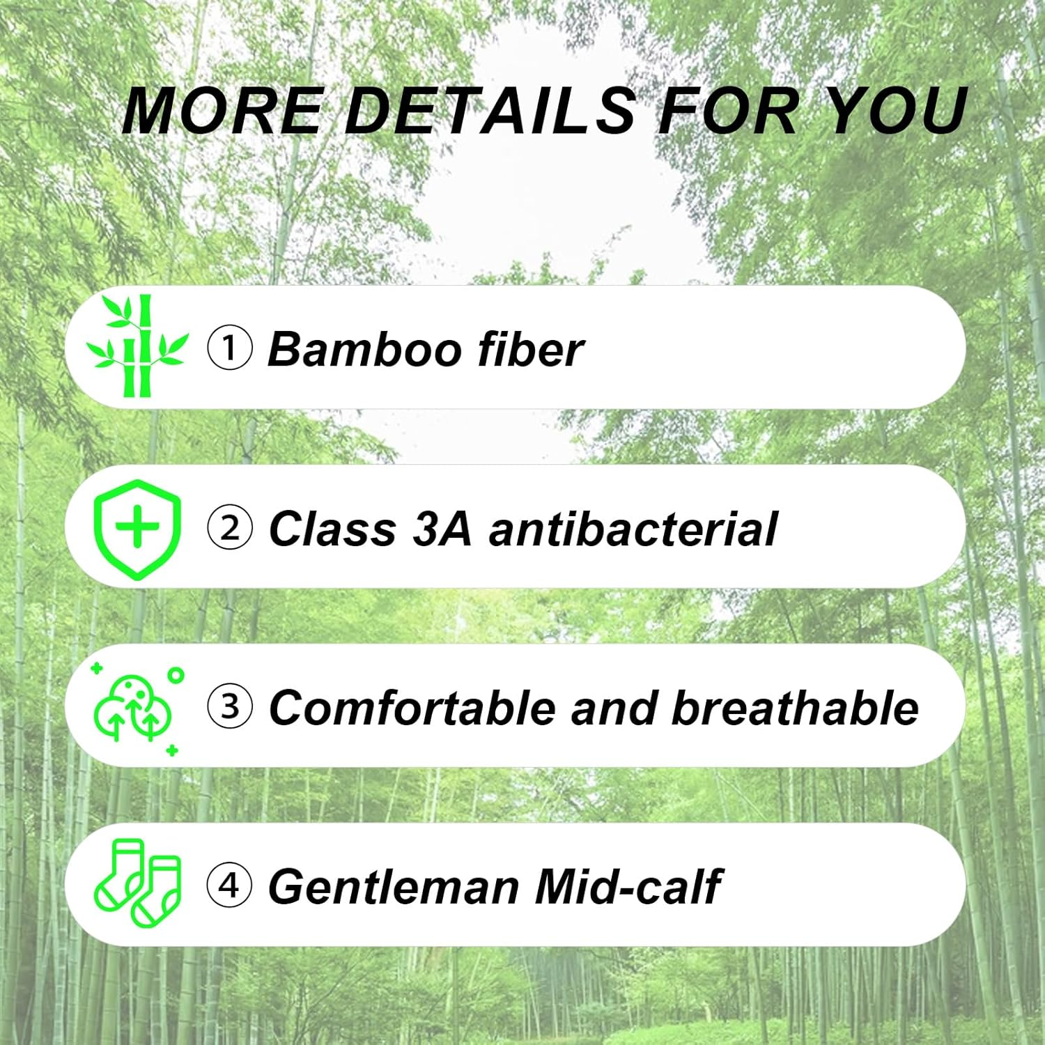 6 Pairs Black Bamboo Crew Socks - Breathable & Moisture Work Socks for Men & Women, Business Commuter Socks,Soft Casual,Skin-Friendly,Daily Wear image number 4