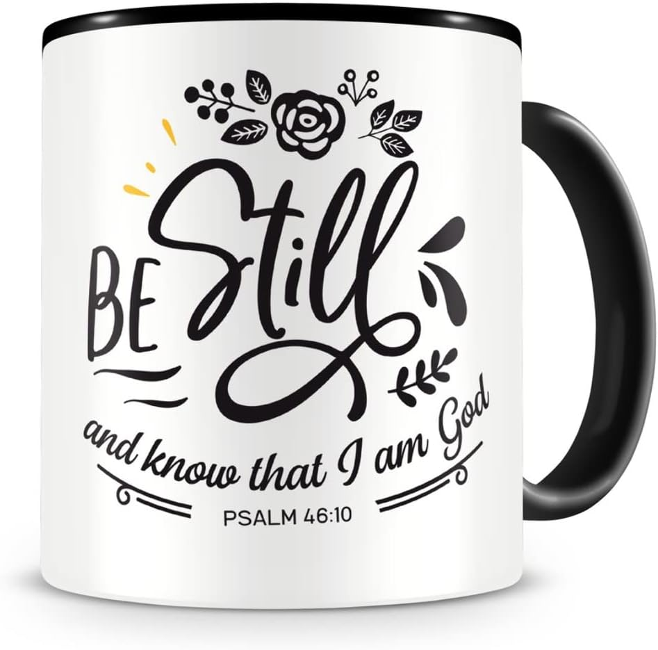 Samunshi&reg; with God All Things Are Possible Mug Faith Jesus Bible Verse Gift Coffee Mug Tea Cup Coffee Pot Coffee Mug Black image number 4