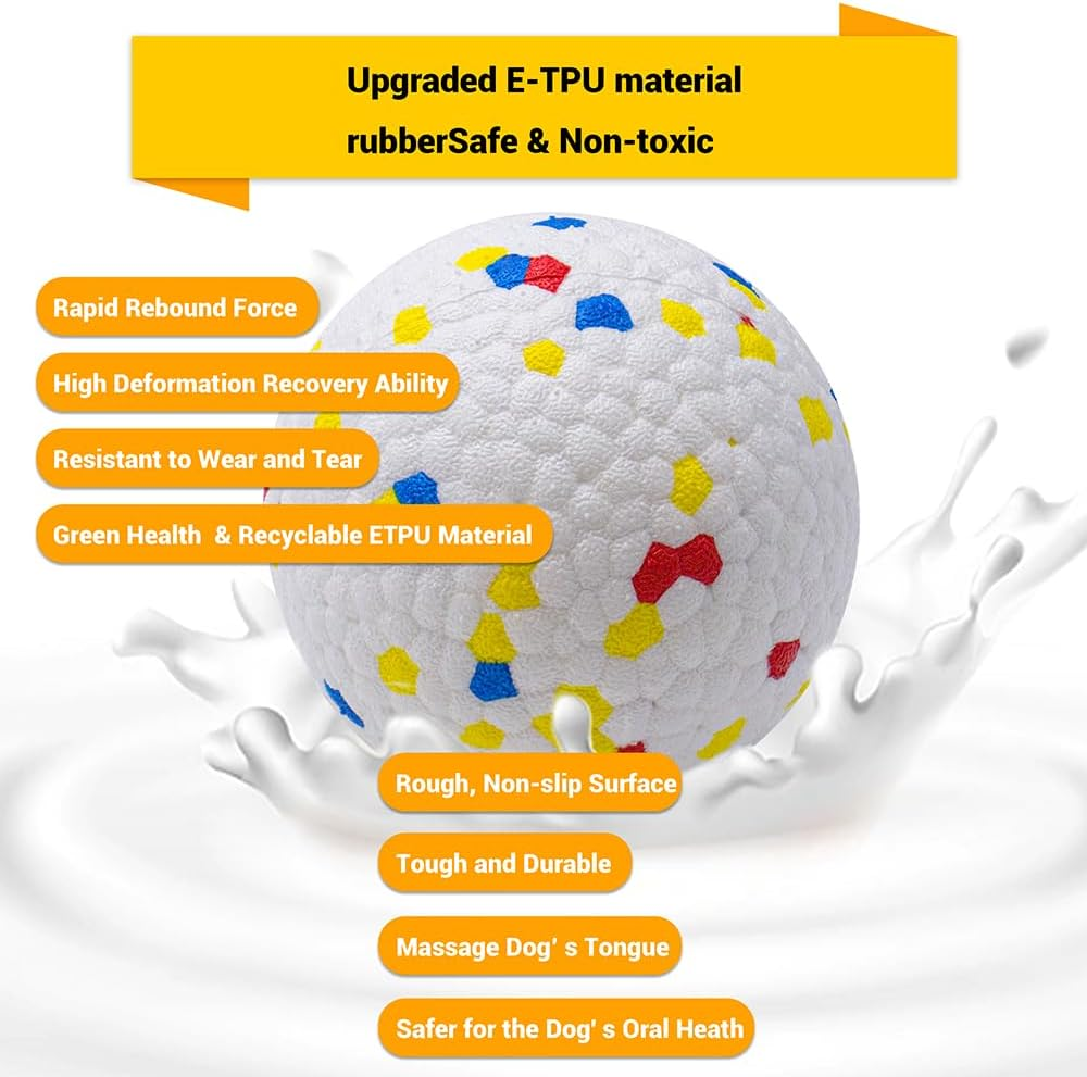 LIEVUIKEN Dog Balls Toys for Aggressive Chewers, Indestructible Bouncy Floating Balls for Dogs to Fetch, Durable Solid Rubber Ball for Training (2 PCS) image number 2