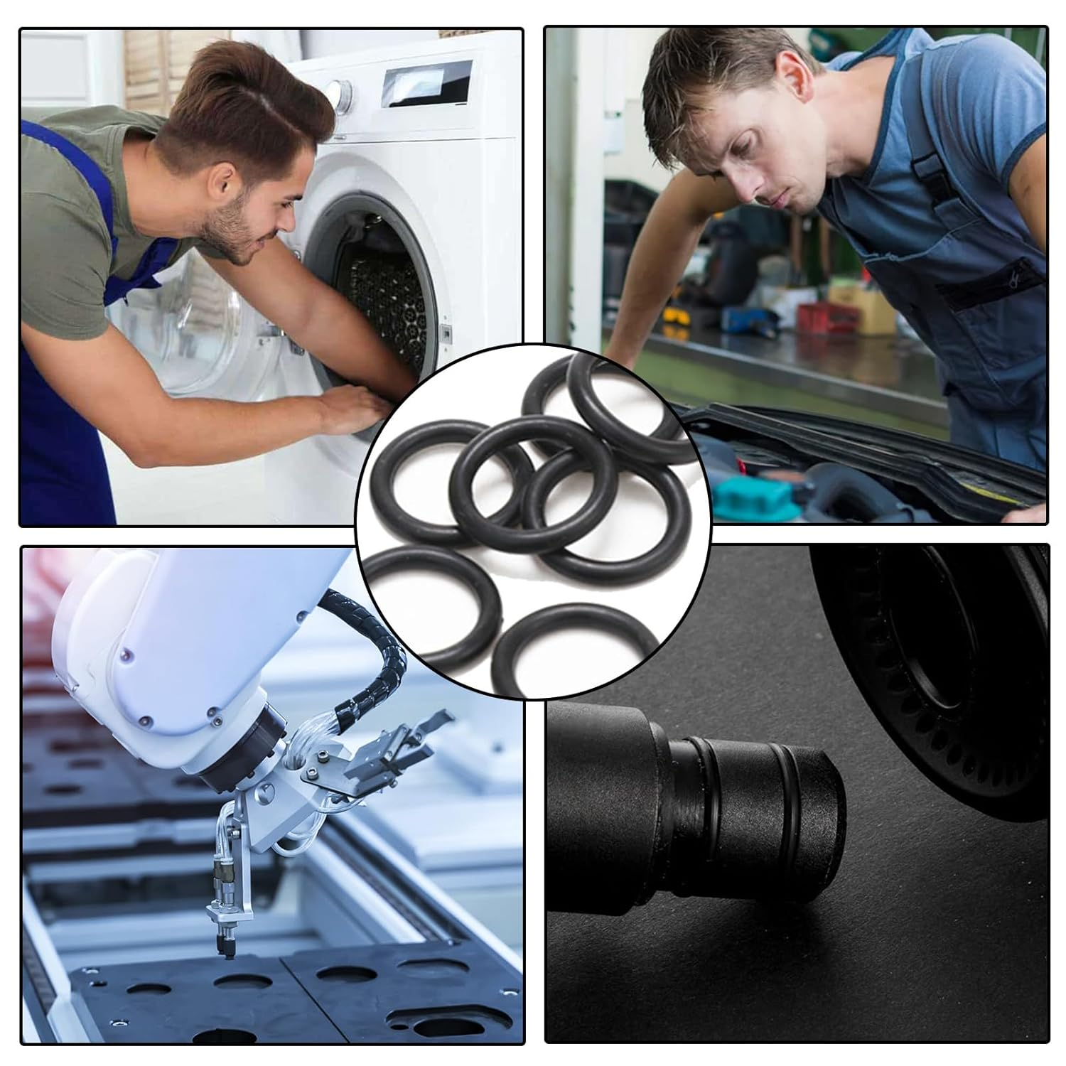 225 Pcs O Ring Seal Set,Nitrile Butadiene Rubber O Rings Set,18 Different Sizes,Rubber O Ring Kit Gasket Washer Seals with Classification Box for Plumbing,Faucet Tap,Auto Repair,Gas Connection image number 3