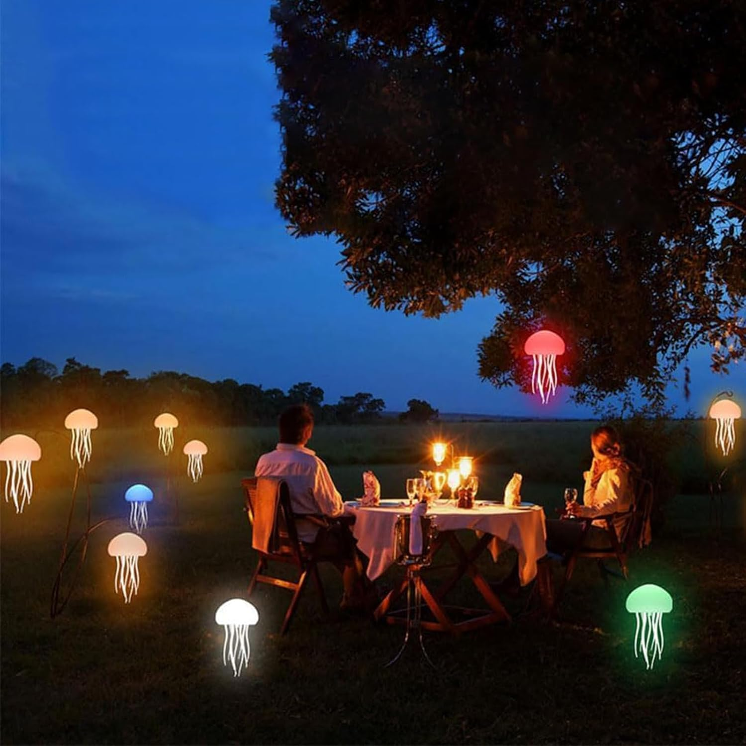 Jellyfish Lamp, LED Jellyfish Night Light with Dancing Legs, Rechargeable RGB Gradient Jellyfish Table Lamp with Voice Control Touch Sensor (Base Type) image number 4