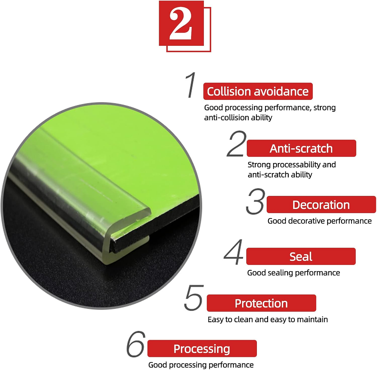 Draught Excluder Tape 10M U Srubber Channel Edge Trim Rubber Seal Used to the Edge, Transparent/7Mm * 8Mm(4Mm*10Mm) image number 4