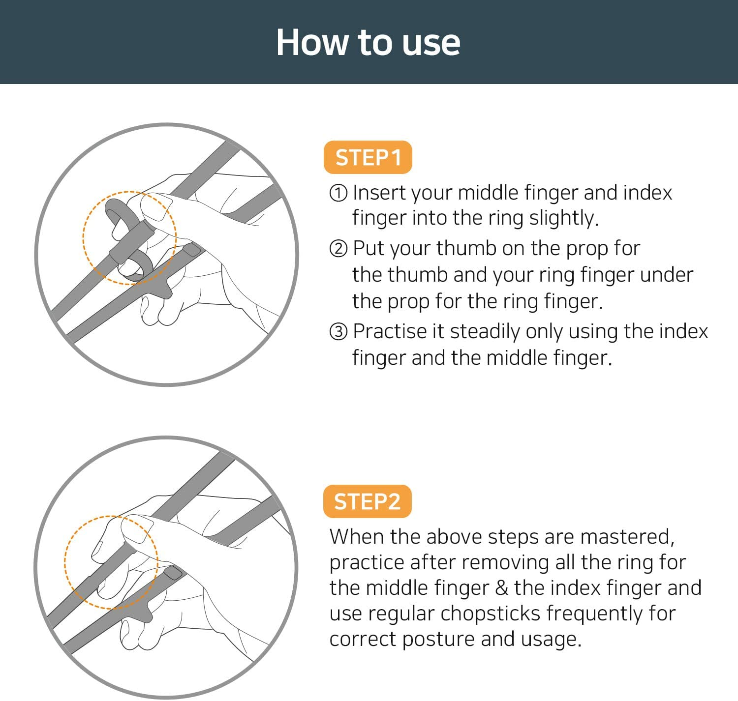 Edison Friends Training Chopsticks for Adults Right-Handed - Beginner Helper, Trainer, Easy Practice Chopsticks - Made in Korea image number 2