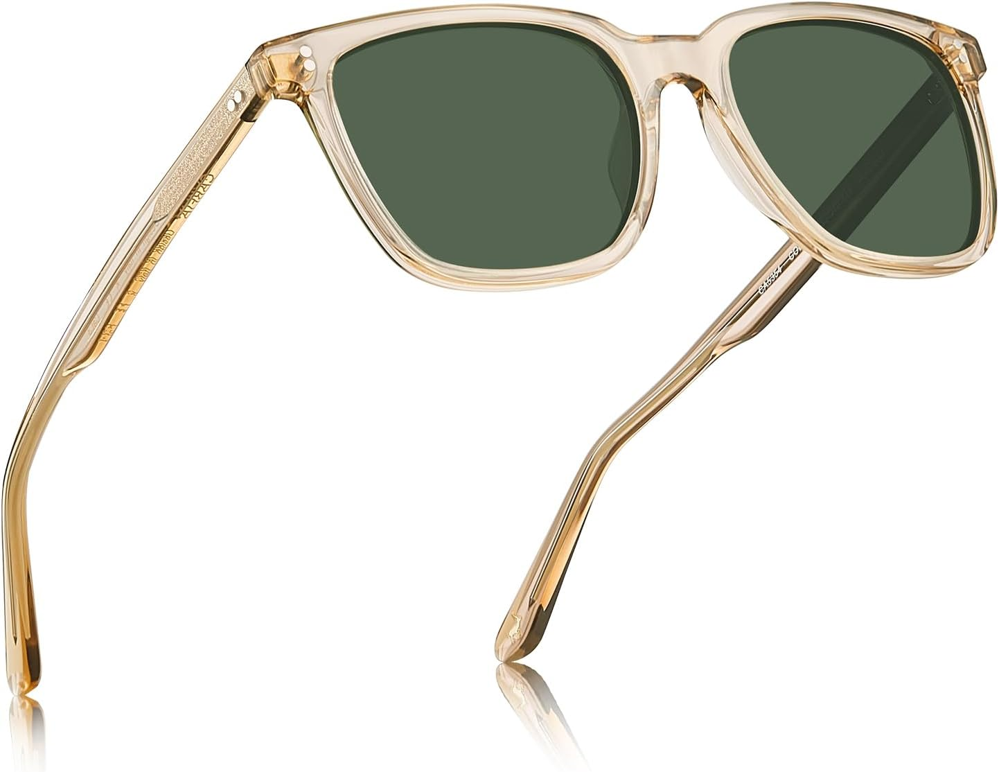 CARFIA Square Polarized Sunglasses for Men UV400 Protection Classic Retro Acetate Shades Driving Glasses