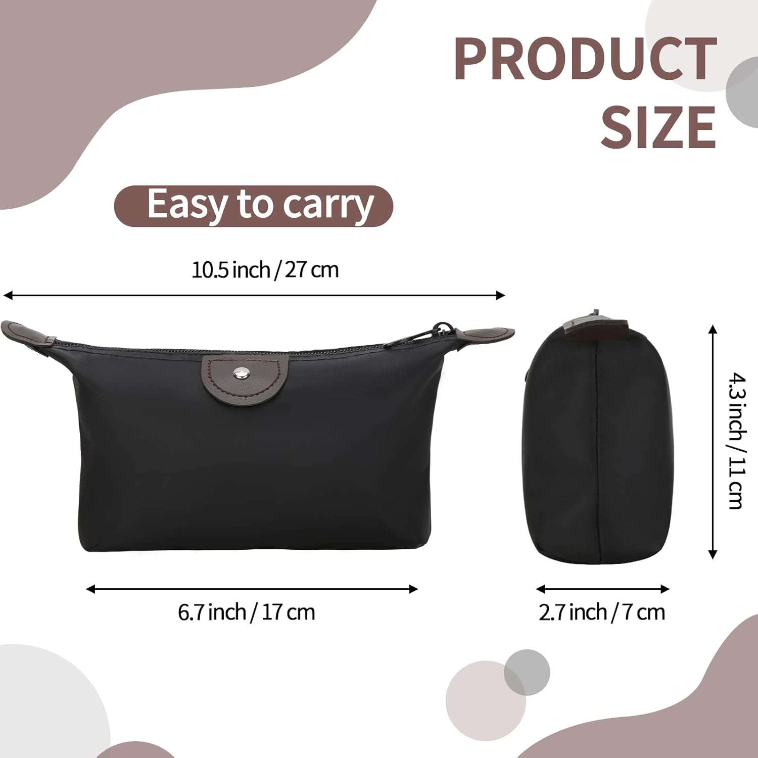 HAOGUAGUA 5 Pieces Cute Small Makeup Bags for Purse, Waterproof Mini Zipper Cosmetic Bags, Luggage Accessories for Travel, 5PCS Style 3 image number 2