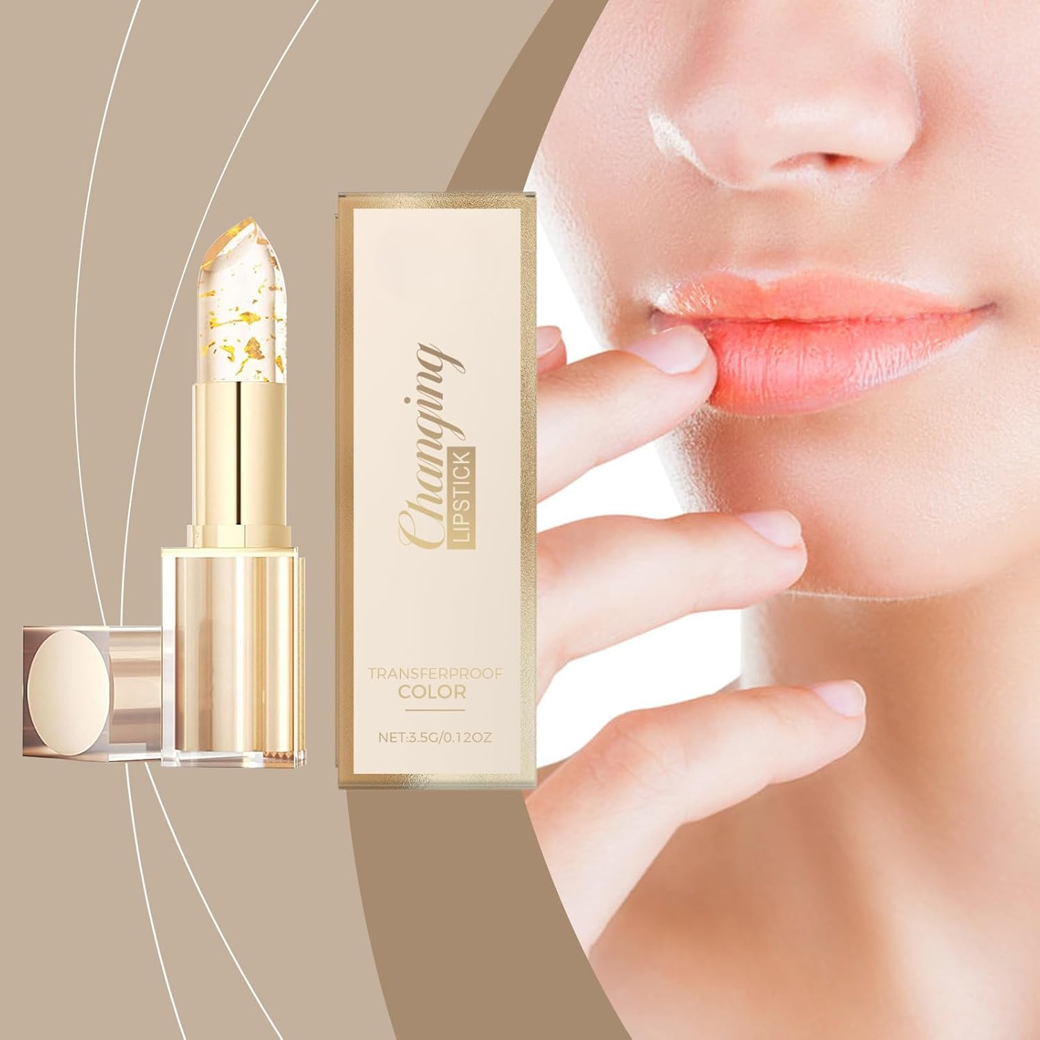 Color Changing Lipstick, Moisturizing Ph Lip Balm with Glossy Shine, Hydrating and Long-Lasting Lip Color, Non-Sticky Transferproof Lip Gloss for All Skin Tones (1Pcs) image number 3