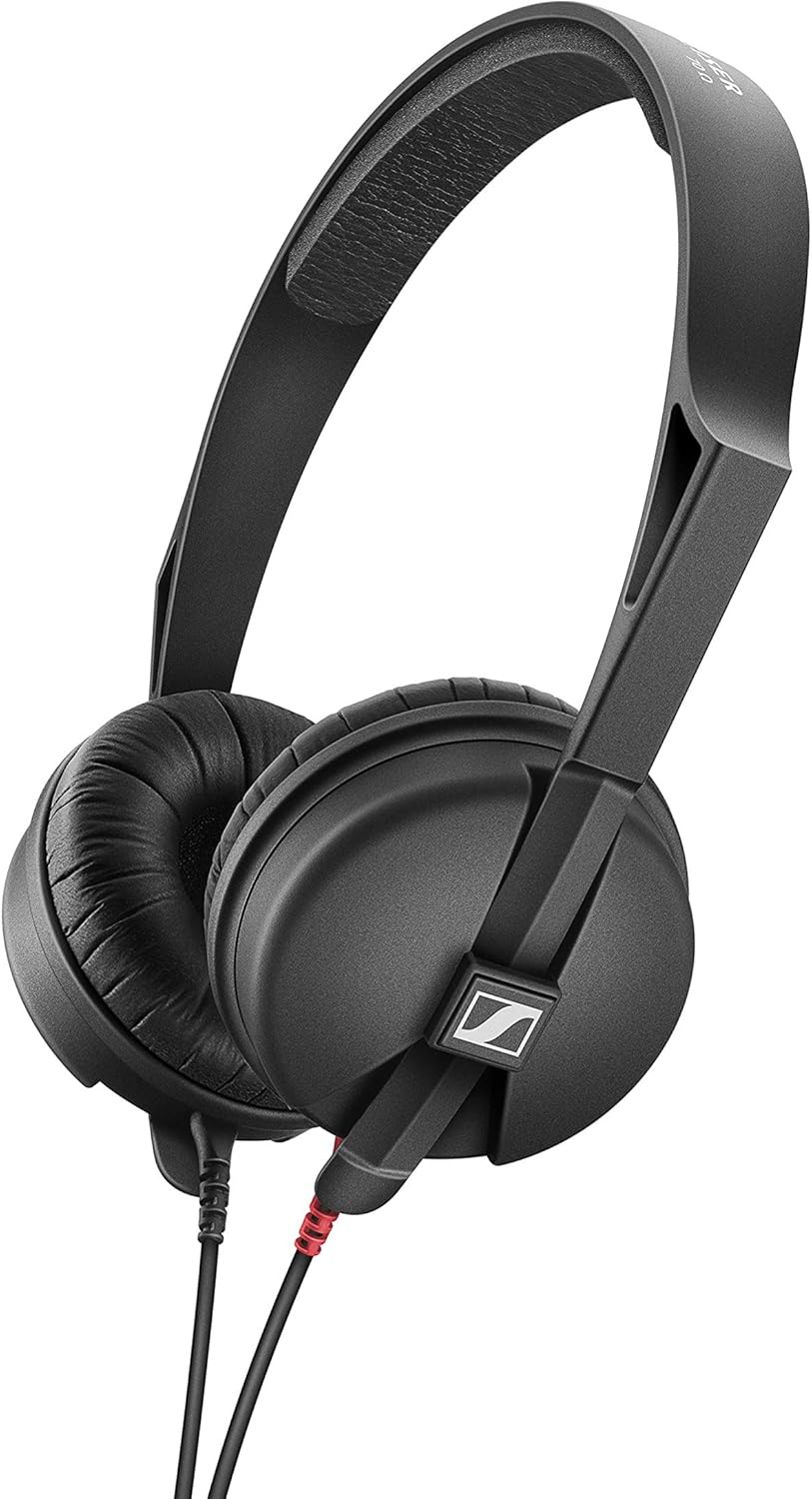 Sennheiser HD 25 Light Lightweight On-Ear DJ & Monitoring Headphones Robust Single Headband Design 1.5 M Removable Cable on Both Sides & 1/4 Inch Jack Adapter Included Black (508664)
