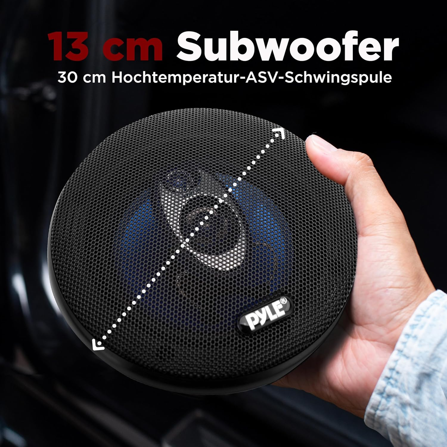 Pyle 5.25&rdquo; Car Sound Speaker (Pair) - Upgraded Blue Poly Injection Cone 3-Way 200 Watt Peak W/Non-Fatiguing Butyl Rubber Surround 100-20Khz Frequency Response 4 Ohm & 1" ASV Voice Coil image number 5