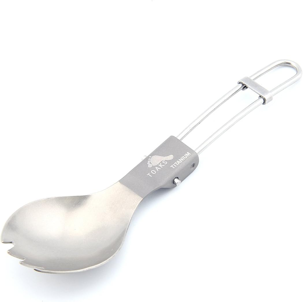 TOAKS Ultralight Titanium Tableware Outdoor Flatware Cutlery Fork and Spoon (T-21) image number 3