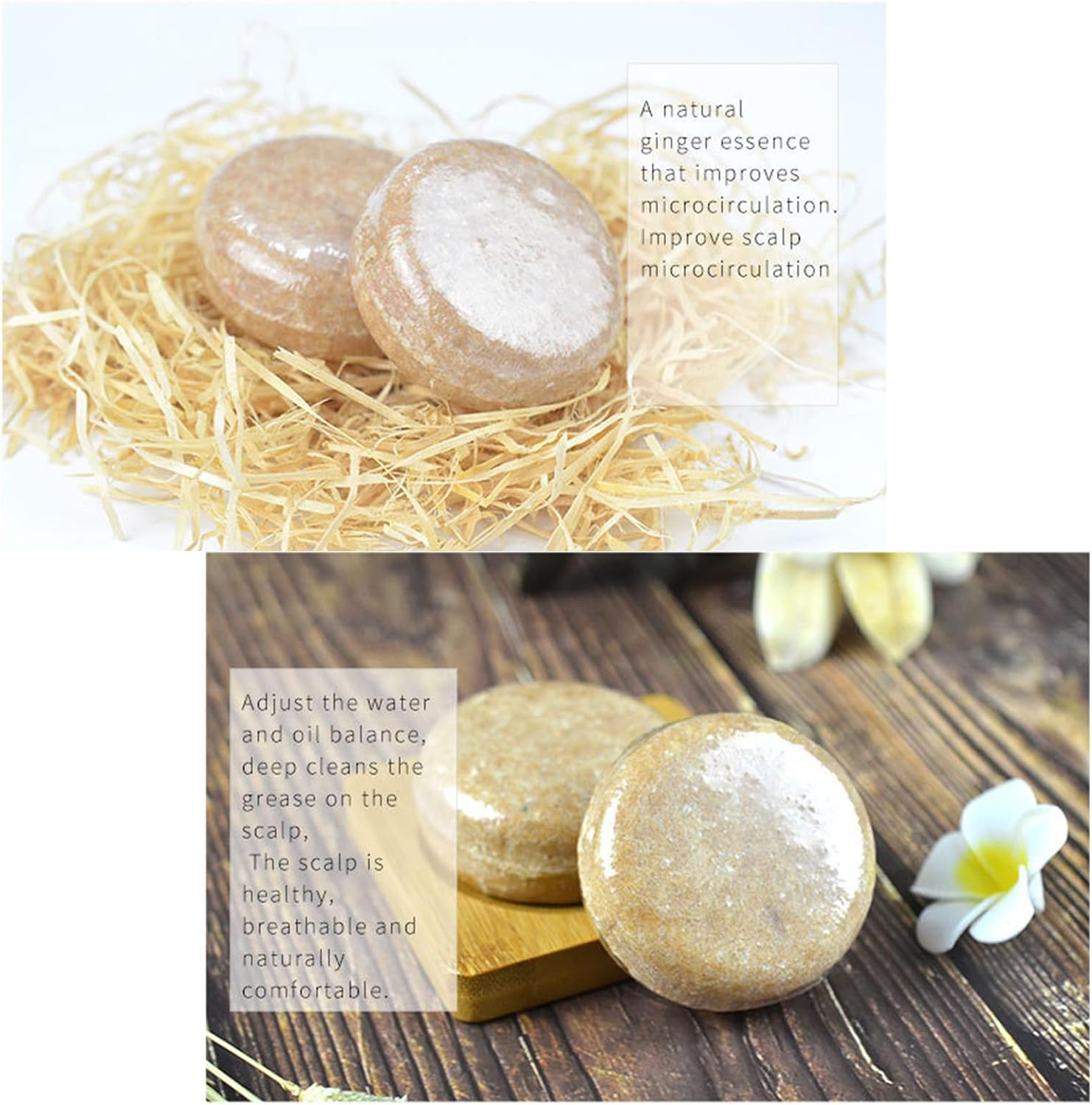 3PCS Organic Ginger Hair Regrowth Shampoo Bar, Ginger Soap for Hair Growth, anti Hair Loss Ginger Shampoo Soap, Mumnatural Ginger Shampoo Bar Conditioner for Thinning Hair (Ginger) image number 1