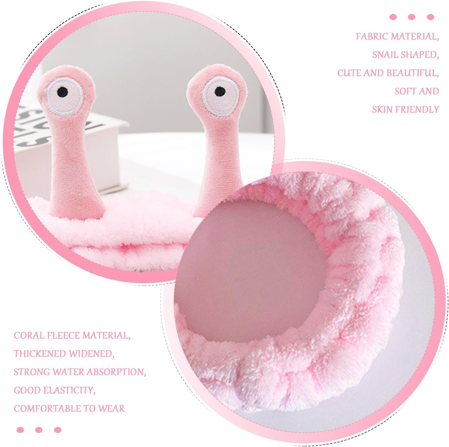 1-Piece Snail Element Headband, 2-Piece Wrist Strap, Creative Styling Headband, Face Wash Headband, Elastic Headband, Cartoon Hair Band image number 3