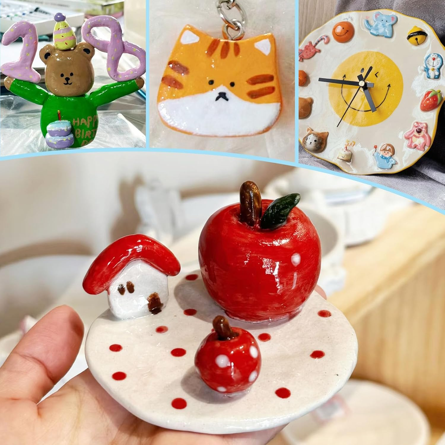 200Ml Air Dry Clay Varnish，Air Dry Clay Sealant for Airdry Clay，Air Dry Clay Glaze Can Not Only Used to Prevent Clay Cracking, Scratches, and Wear,It Can Also Having a Glossy Glaze Effect (Gloss) image number 2