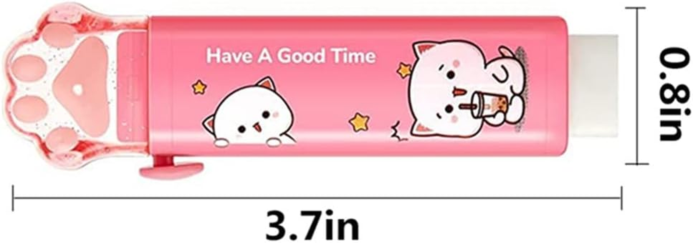 Cat Paw Shaped Cute Push Pull Design Retractable Pencil Erasers for Kids, 4 Colors,Fun Party Favor & School Supplies, Kawaii Drawing Eraser for Boys and Girls (SZE04A)