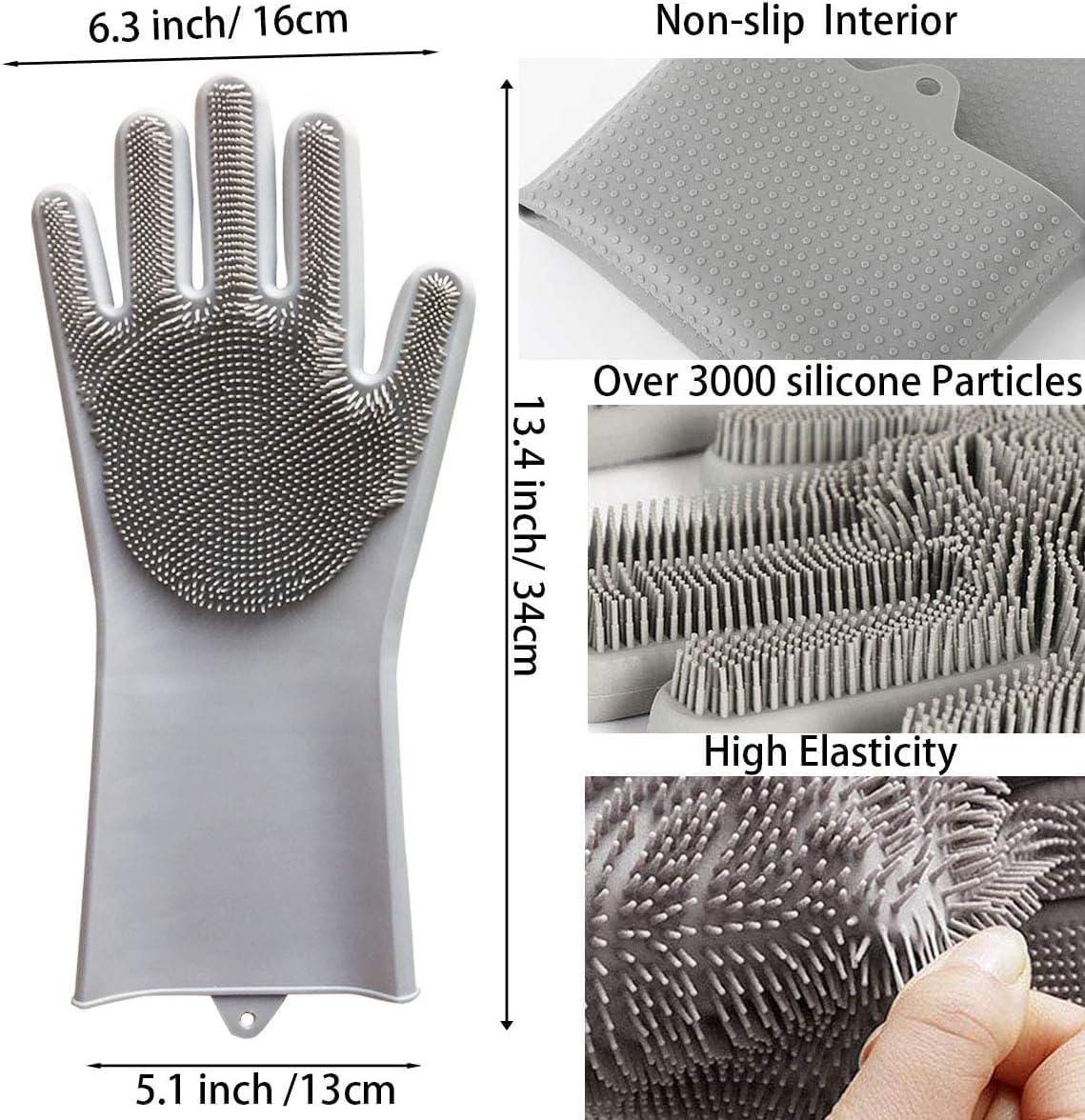 Mumoo Bear Pet Grooming Gloves - Heat Resistant Silicone Gloves with High-Density Teeth, Enhanced Five Finger Design for Bathing and Massaging Dogs and Cats image number 5