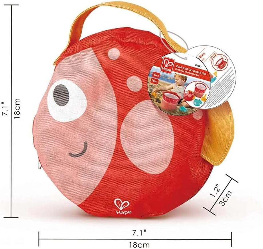 Hape Beach Toys Backpack Set with Sand Tools - Foldable Mesh Beach Bag with Summer Outdoor Play Toys for Kids - Portable Beach and Pool Play Kit image number 2