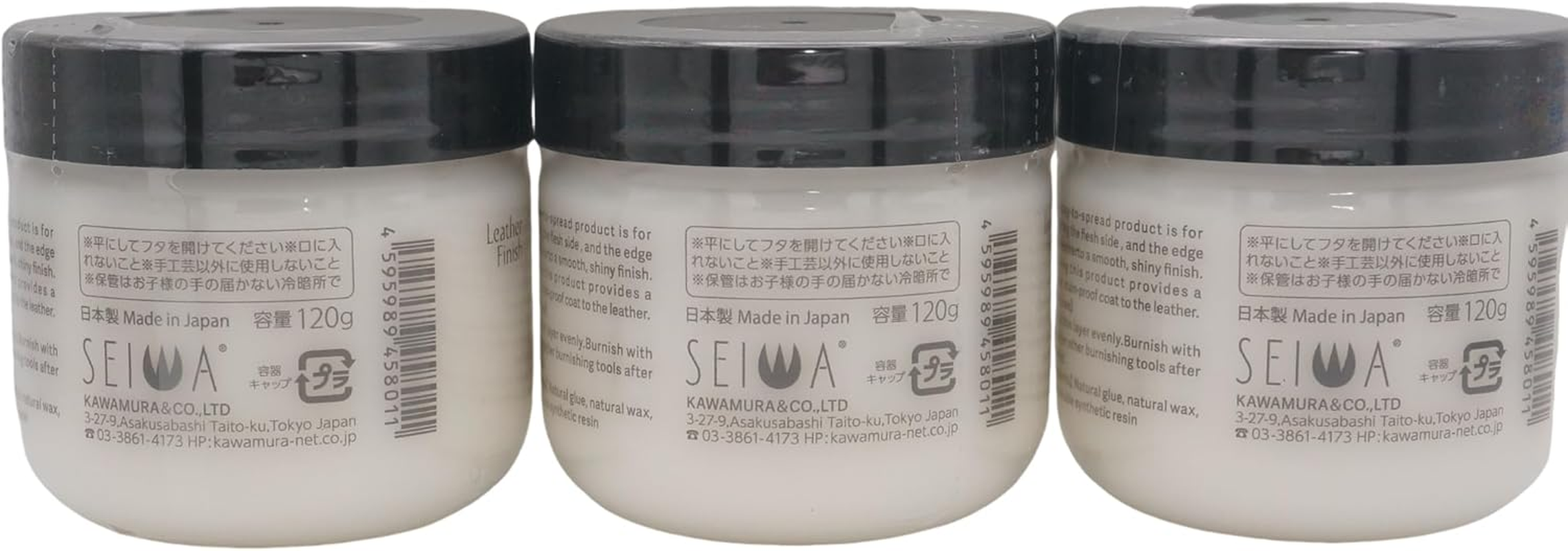 Tokonole Leather Finish 120G Neutral-3 Pack | Made in Japan Leathercraft Edge & Flesh Burnishing Agent | Professional Leather Sealer for Wallets, Belts, Bags image number 2