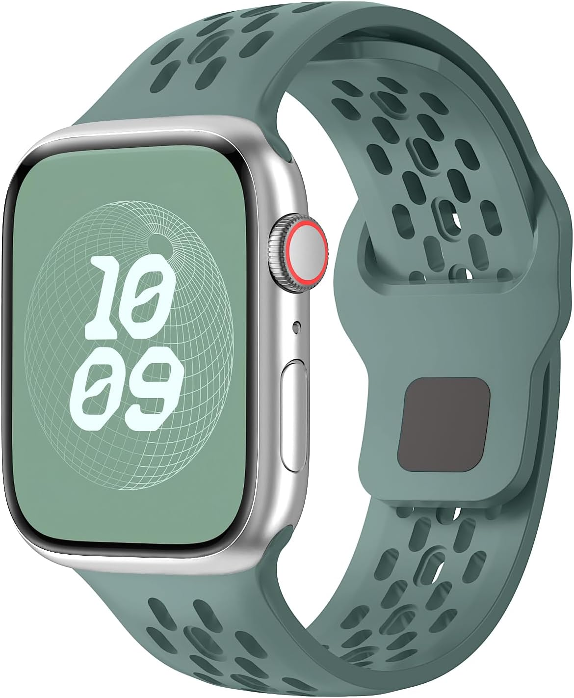 Sport Band for Apple Watch Band 46Mm 45Mm 42Mm 44Mm 49Mm 41Mm 40Mm 38Mm Men Women,Silicone for Apple Watch Strap Breathable Wristband Bracelet Iwatch Ultra Ultra 2 Series 10 9 8 7 SE2 SE 6 5 4 3 2 1 Strap