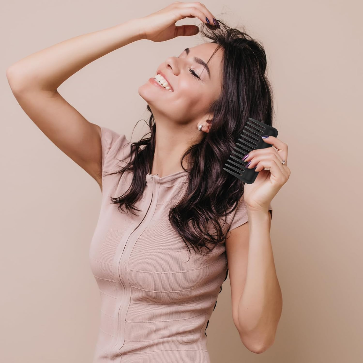 CALLYSONIC Pack of 6 Curl Combs for Women, Wide Tooth Comb, Comb for Curls, Mini Hair Comb, Antistatic Hair Coarse Comb, Hair Comb Women'S Hairdresser Styling Comb Men and Women (6 Colours) image number 1