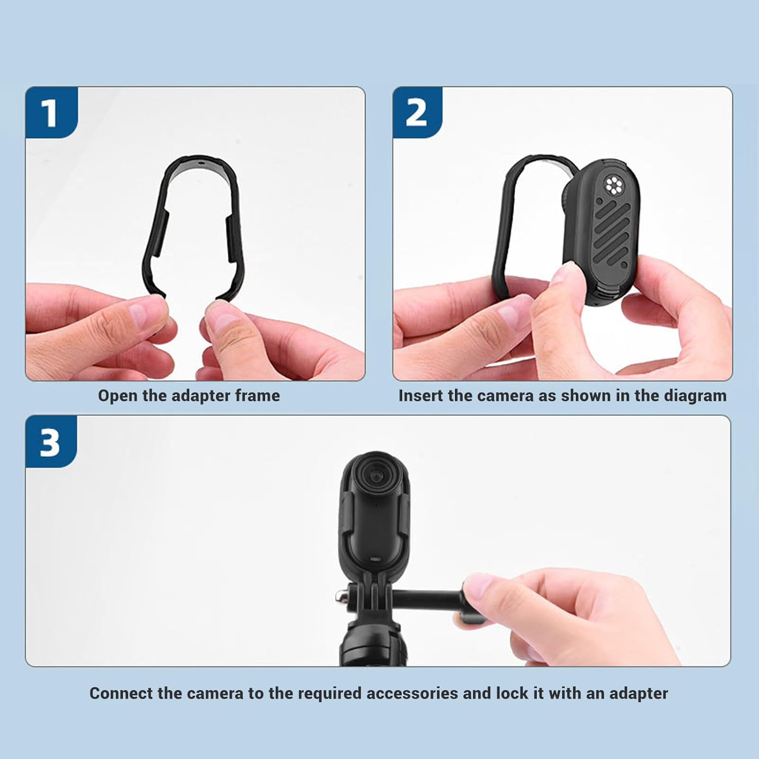 Vertical & Horizontal Action Mount Set for Insta360 GO 3/GO 3S Accessories, Action Camera Cage Mounting Bracket Protective Frame image number 6