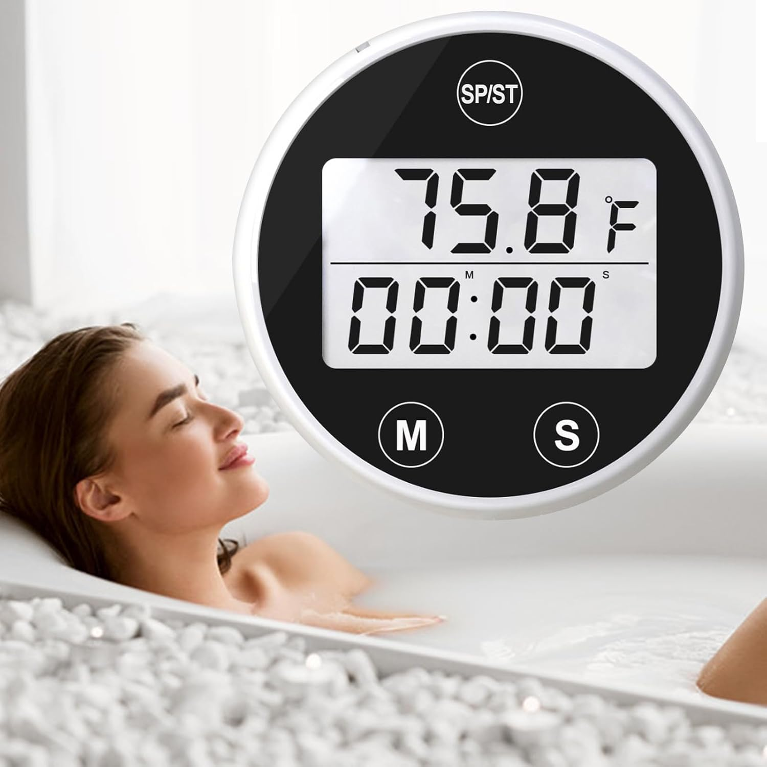 Floating Water Thermometer - Pond and Hot Tub Gauge with Alarm | Easy-Read Floating Temperature Sensor with Timer, Waterproof Design for Pool Spa Bath Outdoor Water Monitoring, 1.57 Inches image number 4