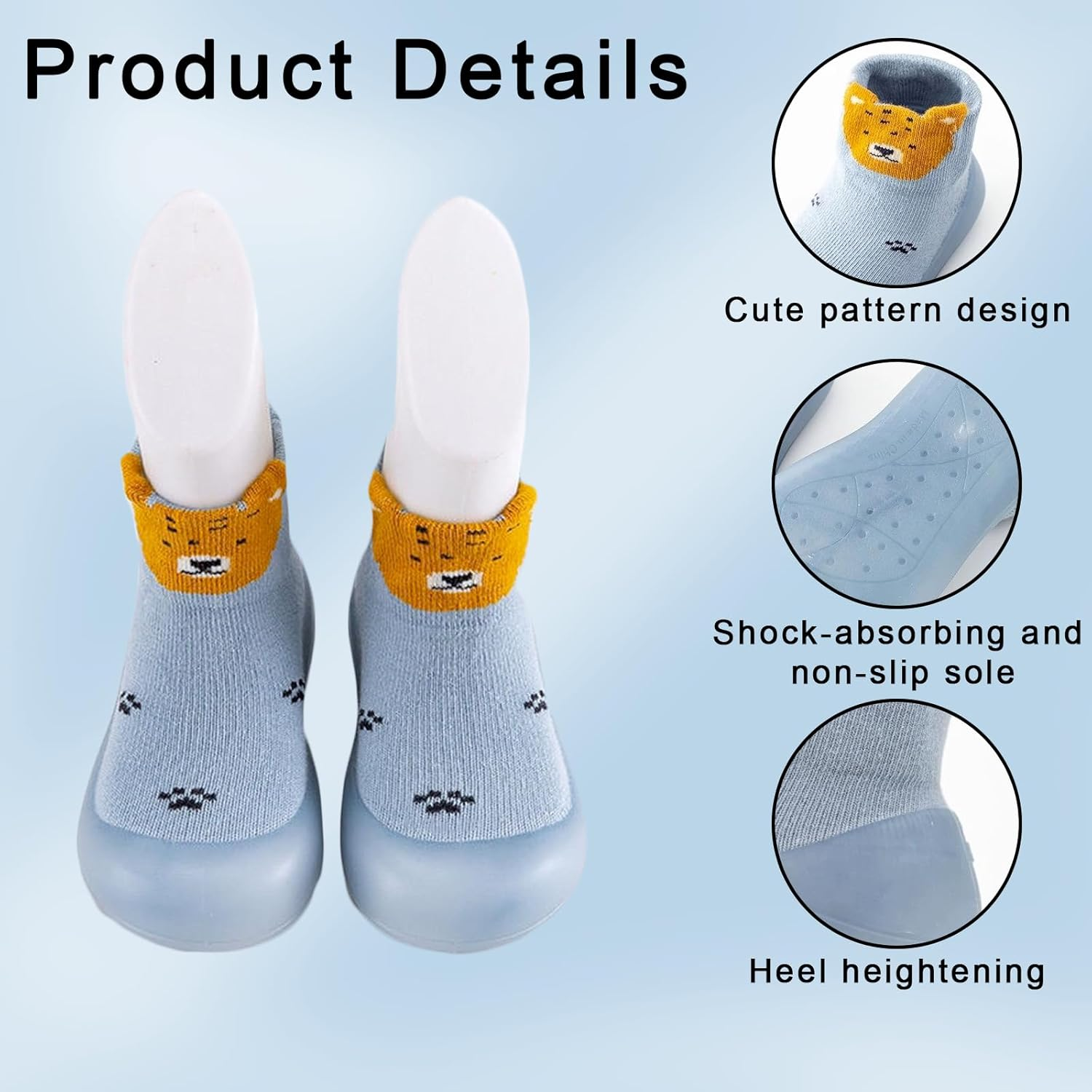 ZXVDZX Baby Shoes Boys Girls Toddler Shoes Non-Slip Breathable Soft-Soled Sports Shoes Cute Animal Patterns Lightweight Slip-On Floor Socks Suitable for Indoor and Outdoor Wear image number 1