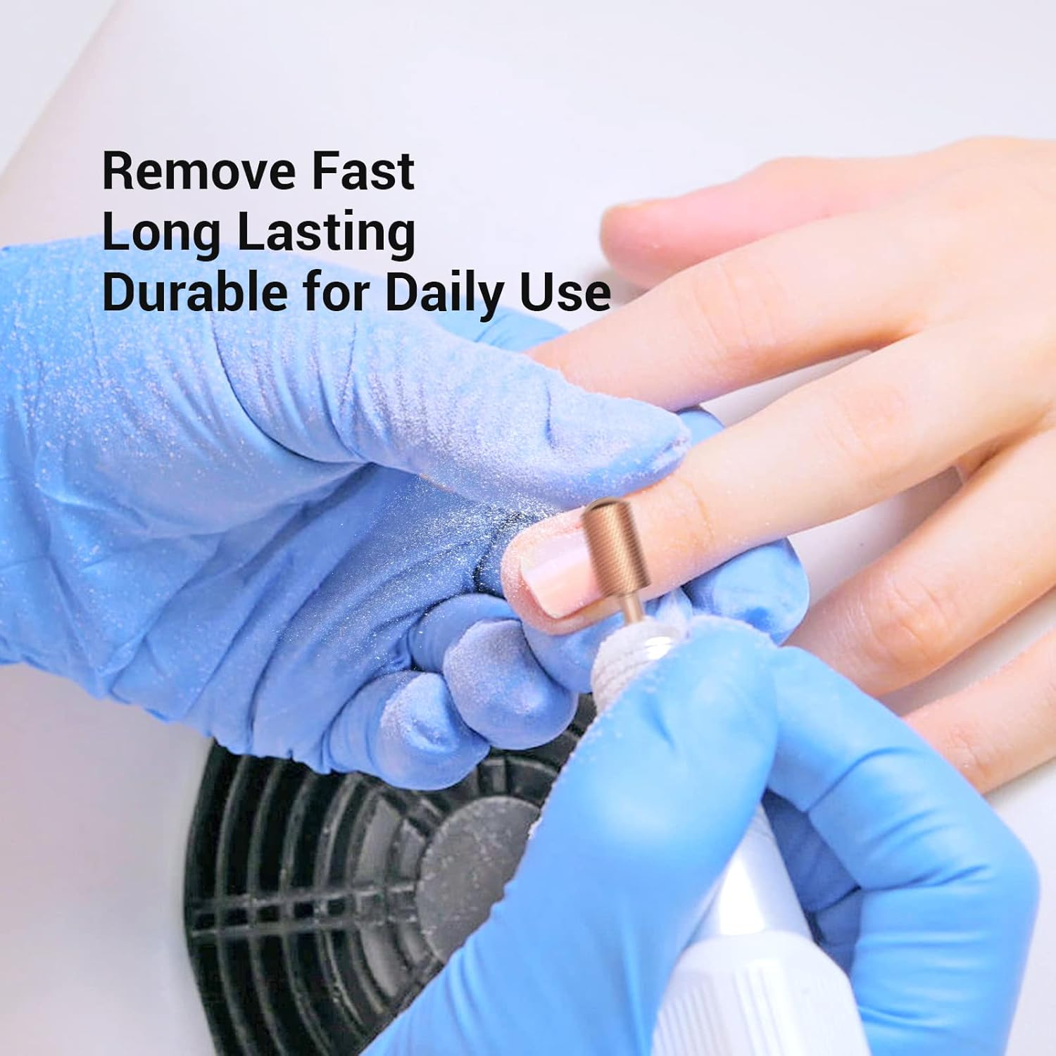 Melodysusie Safety Nail Drill Bits, 3/32'' Smooth round Top Large Barrel Carbide Bits, Suitable for Manicure Pedicure Cuticle Gel Polishing, Beginners Bits, Rose Gold, Series Bit-S, Fine image number 4