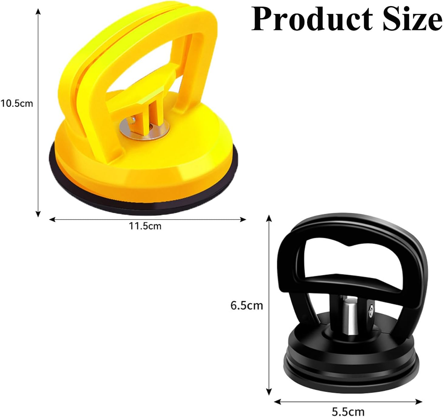 5Pcs Car Dent Puller, Powerful Car Dent Repair Tool Remover Kit, Suction Cup Dent Puller Kit for Car Dent Repair, Glass, Tiles, Mirror, Lifting and Objects Moving (Yellow + Black) image number 5