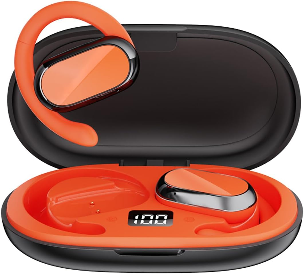 Xmenha Open Ear Wireless Sports Headphones - Bluetooth 5.3, Bone Conduction, 5 Hour Battery, Beige