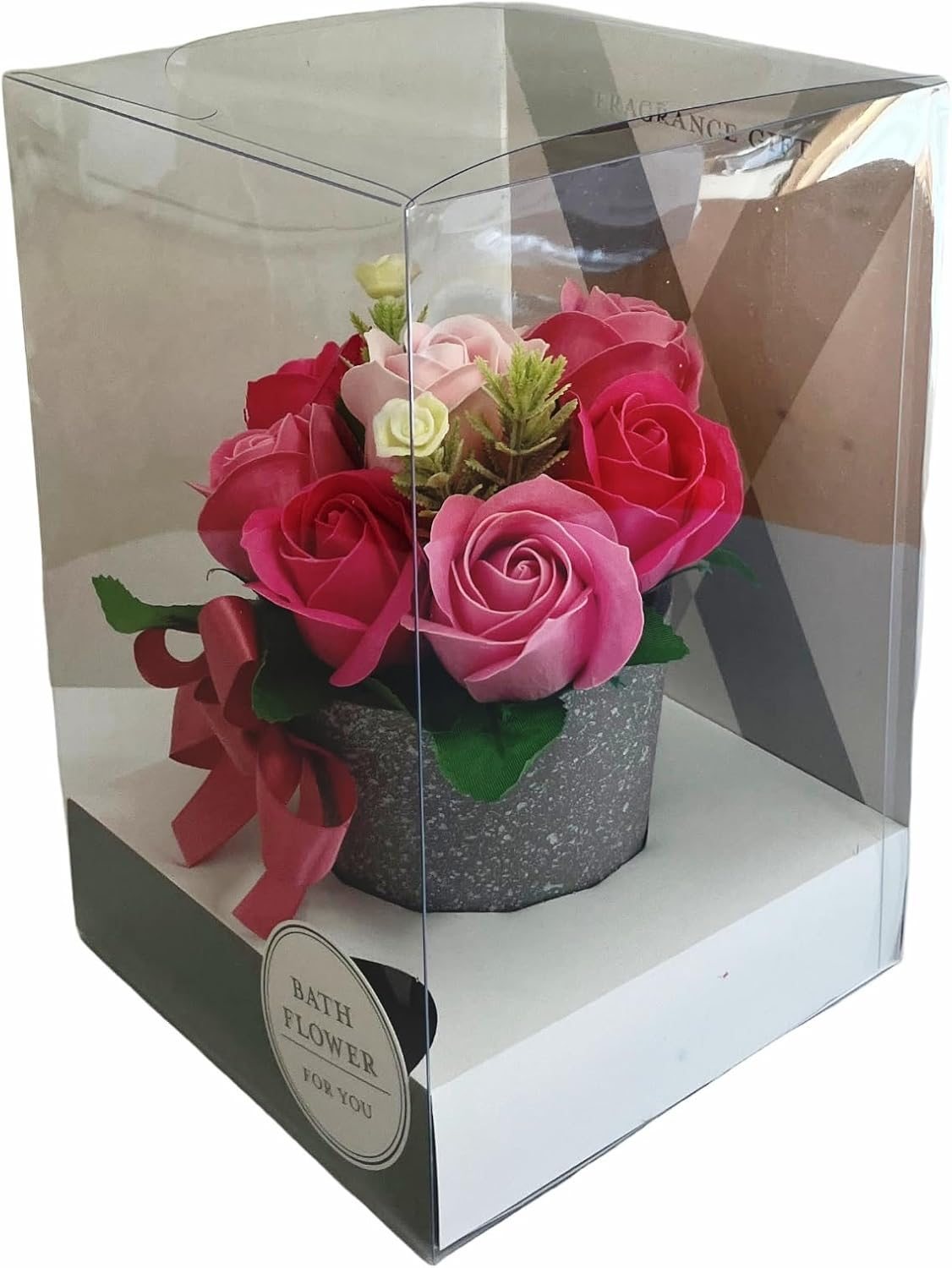 Q-FLA 786150 Soap Flower Bath Salt, Arrangement, MG, Pink, Gift image number 1