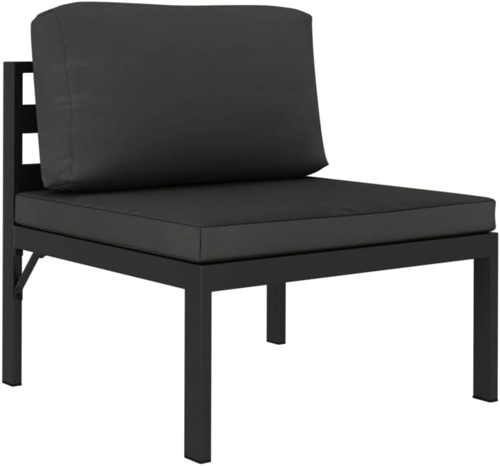 Vidaxl 5-Piece Garden Lounge Set, Outdoor Aluminium Furniture with Cushions, Modular Design, Weather-Resistant, Stylish & Comfortable, Anthracite. image number 5