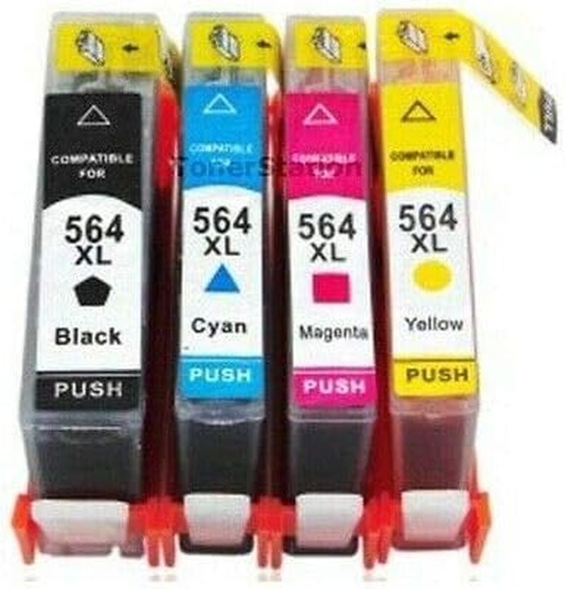 Generic 564XL Value Pack Replacement for HP 564XL & 564 for PHOTOSMART C6375, C5390, C5460, C6300, C6375, C6380, D5460, D7560, 5510, 6510, 7510, 5520, 7520, 6520, OFFICEJET 4610, 4620 (1BK 1C 1M 1Y)