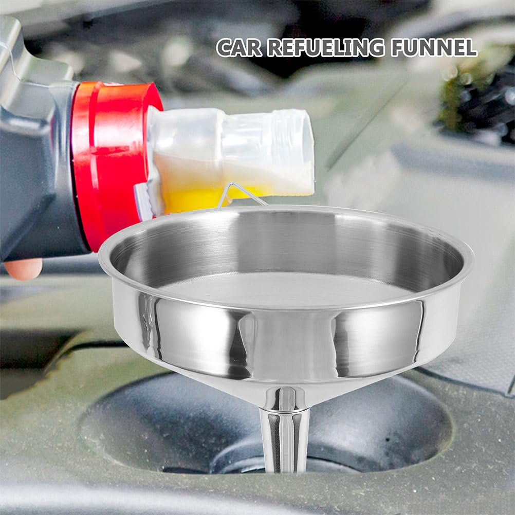 Gatuida Super Large Stainless Steel Large Funnel for Cooking Oil and Transmission Liquid and Powder Food Grade Metal Kitchen Funnels image number 4