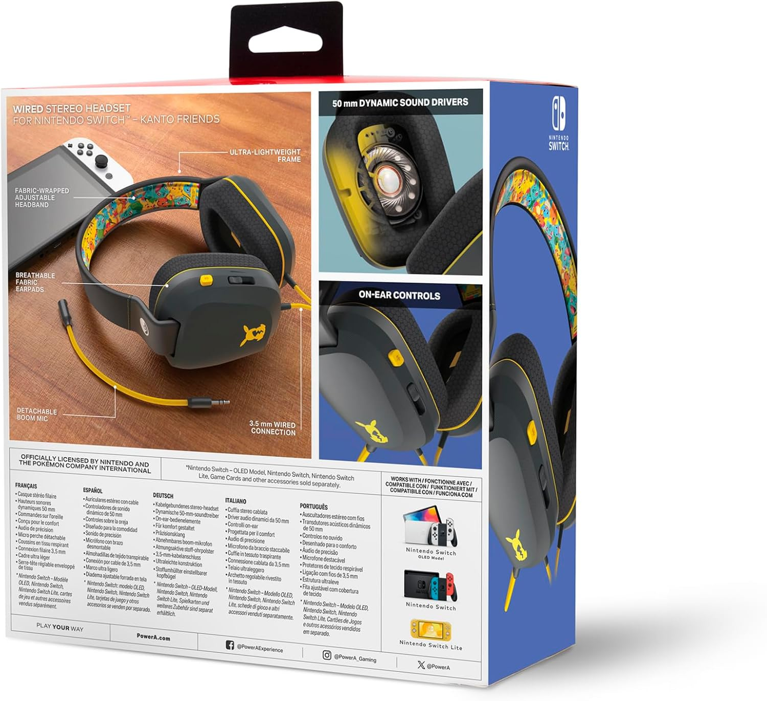 Powera Pok&eacute;mon: Kanto Friends Wired Stereo Headset for Nintendo Switch image number 3