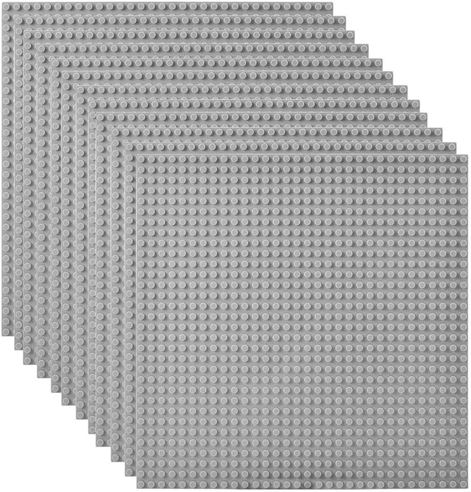 Lekebaby Classic Baseplates Building Base Plates for Building Bricks 100% Compatible with Major Brands-Baseplates 10" X 10", Pack of 12