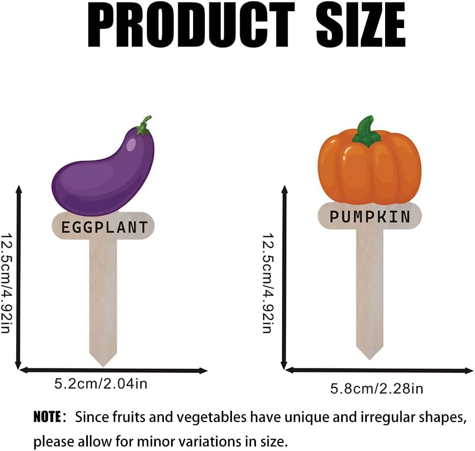 22 Pack Boxwood Garden Plant Labels - Wooden Veggie Tags, Cartoon Gnome Style, Indoor/Outdoor, Wooden Garden Markers for Pots & Plants image number 6